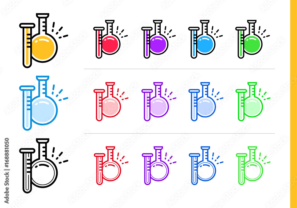 Poster unique linear icons with different color. suitable for banners and other types of design
