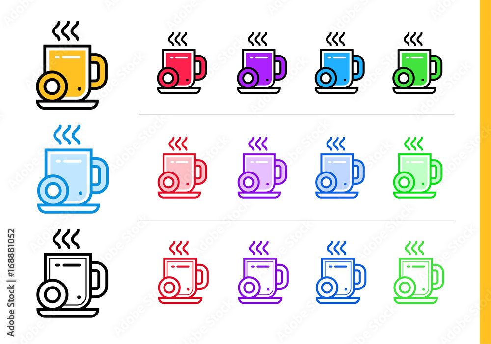 Aufkleber unique linear icons with different color. suitable for banners and other types of design
