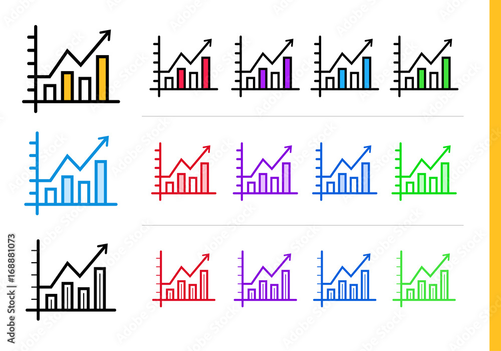 Aufkleber unique linear icons with different color. suitable for banners and other types of design