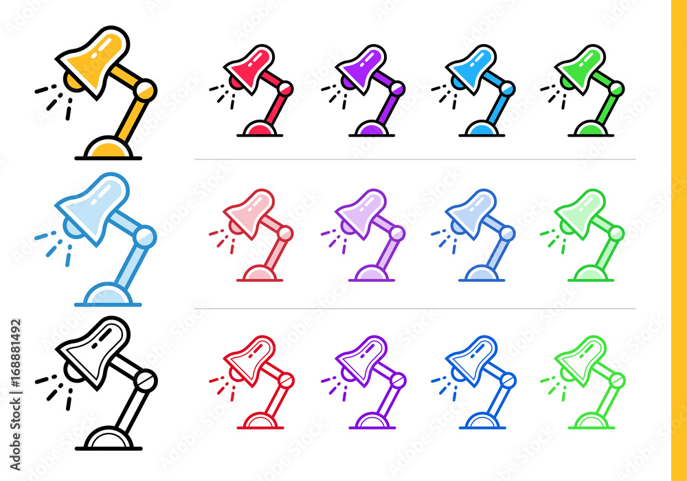 Poster unique linear icons with different color. suitable for banners and other types of design