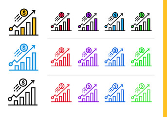 Unique linear icons with different color. Suitable for banners and other types of design