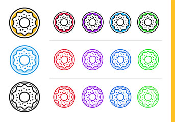 Unique linear icons with different color. Suitable for banners and other types of design