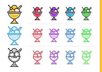 Unique linear icons with different color. Suitable for banners and other types of design