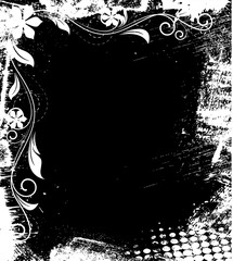 Grunge Dark  Flourish Frame Background