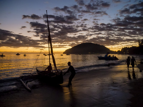 Pescatori al tramonto
