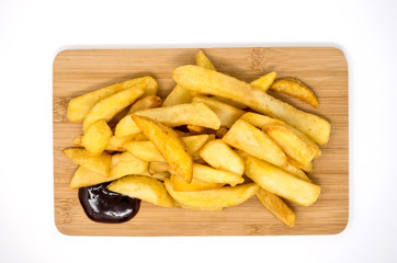 Golden French fries potatoes ready to be eaten