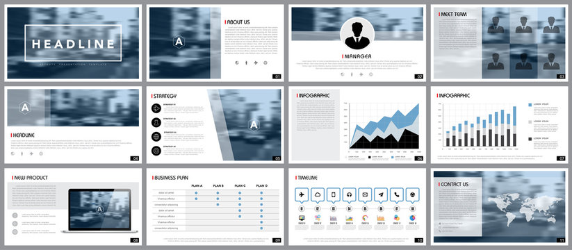 Design element of infographics for presentations templates.