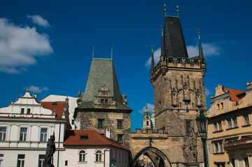 Fototapeta na wymiar Ponte Carlo nel centro storico di Praga, Boemia, Repubblica Ceca