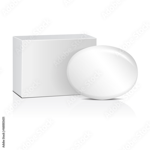 Download "Oval soap with white box. Realistic mockup package" Stock ...