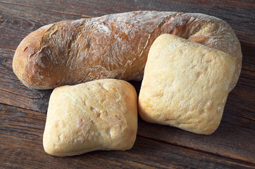 Loaves of bread ciabatta