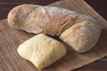 Loaves of bread ciabatta