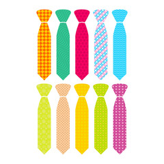 Beautiful colored men's ties with different patterns