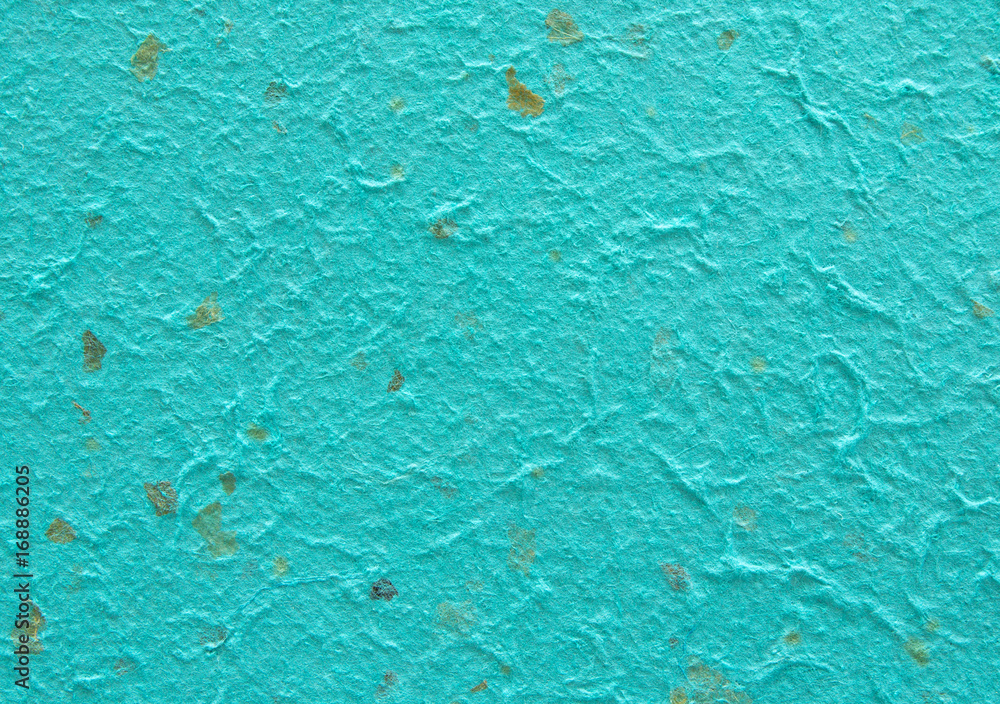 Wall mural detail of blue handmade paper or mulberry paper texture for background