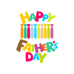 Typography and lettering with designer colored elements and silhouettes for a happy father's day