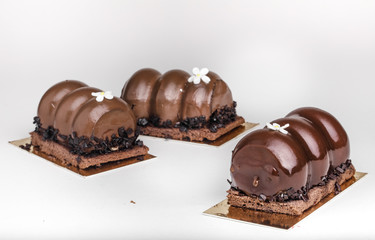 tasty Chocolate cakes   on table