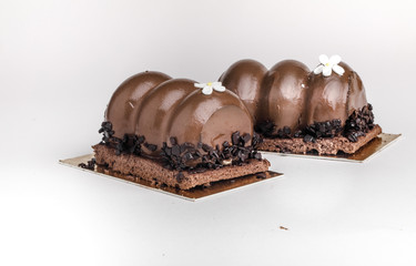 tasty Chocolate cakes   on table