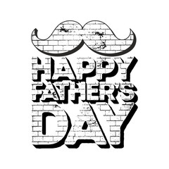 Typography and lettering with design elements and silhouettes for a happy father's day