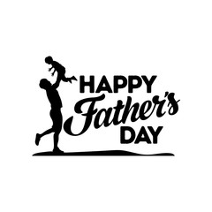 Fototapeta na wymiar Typography and lettering with design elements and silhouettes for a happy father's day