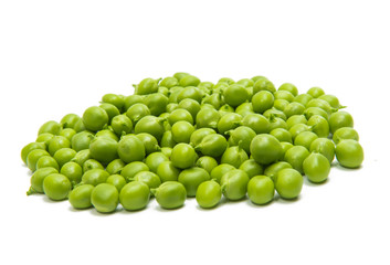 Green fresh peas isolated