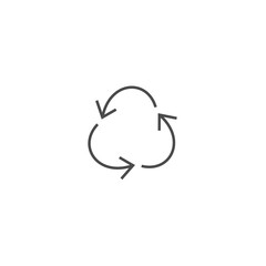 Recycling ecology thin line vector icon.
