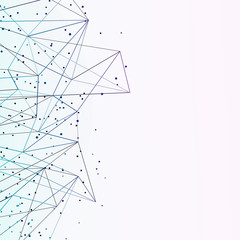 Abstract particle noise modern geometrical business layout. Futuristic connection technology wireframe background