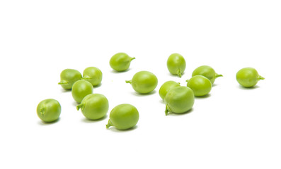 Green fresh peas isolated