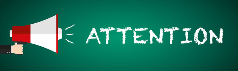 Attention Vector Board Megaphone