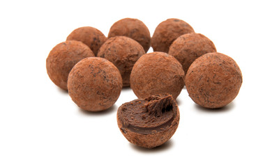 Chocolate truffle isolated