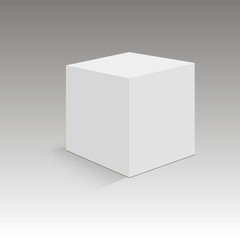 3d cube in perspective. White box. Vector for your graphic design.