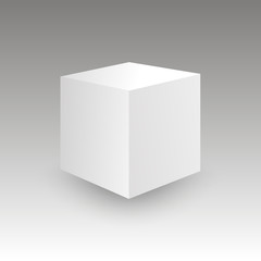 3d cube in perspective. White box. Vector for your graphic design.