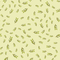 Obraz na płótnie Canvas Seamless pattern with green olives. Vector backgorund
