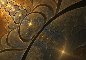 Golden bubble fractal background