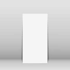 A paper sheet leaning against a wall.  Vector