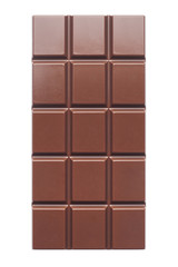 bitter dark chocolate bar, clipping path, isolated on white background
