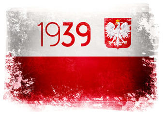 Flaga Polski 1939 - obrazy, fototapety, plakaty
