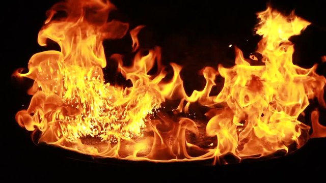 Circle of fire on the ground