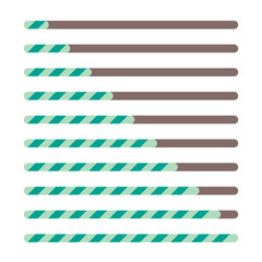 Progress bar set. Loading status bar web indicator. Process download step by step.