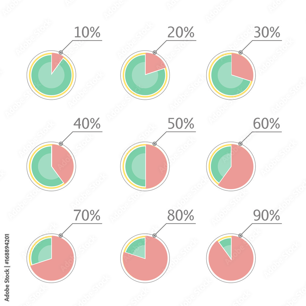 Poster pie chart statistic concept. business flow process diagram. infographic elements for presentation. p