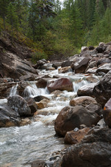 River cascade over rocks