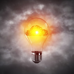 Eco innovations concept by means of lightbulb. © adam121