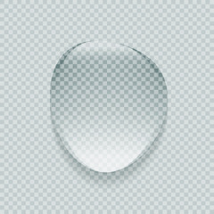 Shiny realistic transparent vector water drop. Pure crystal clear aqua drop design element.