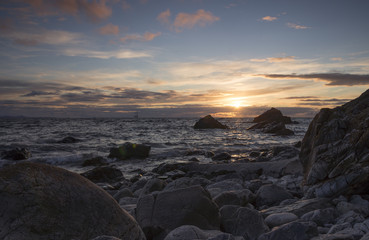 Obraz premium Schottland, Küste, Sonnenuntergang