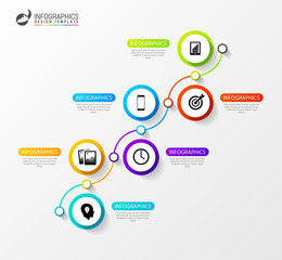 Timeline infographics template. Creative business concept. Vector