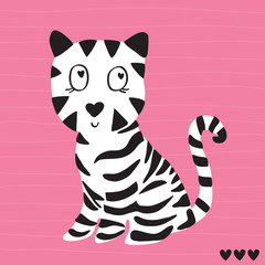Fototapeta na wymiar cute little tiger vector illustration