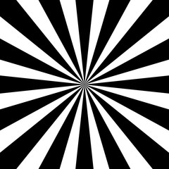 Black and white sunburst pattern. Vector illustration