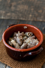 Hearts and gizzards stew