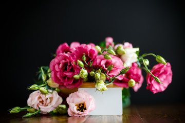 Beautiful bouquet of pink lisianthus flowers