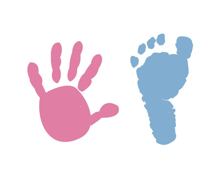  Baby hand baby foot prints background