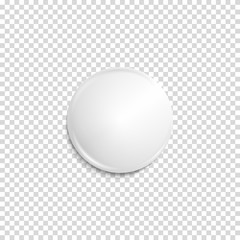 Transparent realistic white badge