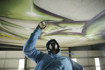 Graffiti artist painting